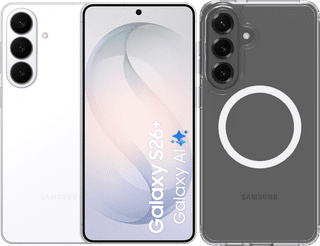 Samsung Galaxy S26 Plus 512GB Wit 5G + BlueBuilt Back Cover met Magneet Transparant