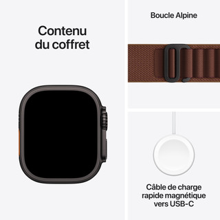Apple Watch Ultra 4 Cellular 49 mm Noir Boucle Alpine L