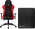 Vortech Essential Gamestoel Rood + Vortech Vloermat Zwart