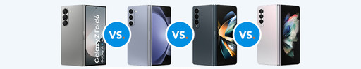 Vergelijk de Samsung Galaxy Z Fold 6 met de Flip 5, 4 en 3