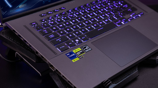 Close-up of an ASUS gaming laptop