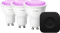 White and Color GU10 3-Pack + Bridge Pro