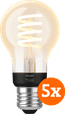 Philips Hue Filamentlamp White Ambiance Standaard E27 5-pack