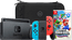 Nintendo Switch Rood/Blauw + Super Mario Bros. Wonder + BlueBuilt Beschermhoes