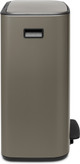 Brabantia Bo Pedal Bin 2 x 30 Litres Platinum + Sacs Poubelle (120 pièces) côté droit