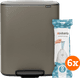 Brabantia Bo Pedal Bin 2 x 30 Litres Platinum + Sacs Poubelle (120 pièces) Main Image