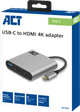 ACT USB-C to USB and HDMI adapter with Power Delivery packaging