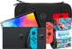 Nintendo Switch OLED Blauw/Rood + Nintendo Switch Sports + BlueBuilt Beschermhoes Main Image
