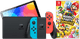 Nintendo Switch OLED Blauw Rood + Mario Party Jamboree Main Image
