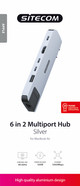 Sitecom MacBook Air Multiport Hub 6 in 2 Zilver verpakking