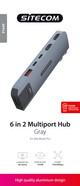 Sitecom MacBook Pro Multiport Hub 6 in 2 Grijs verpakking