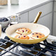 GreenPan Padova Reserve 20cm + 26cm Frying Pan Set Sunshine Yellow product in use